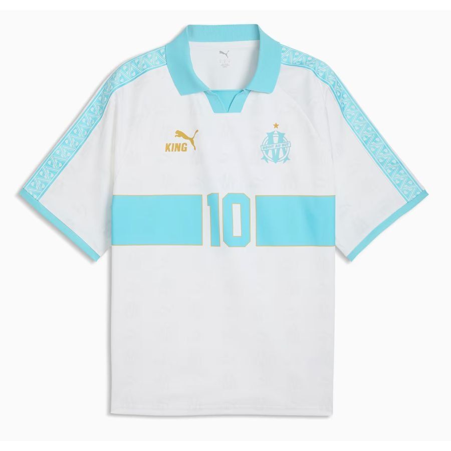Marseille Football Shirt King Retro - PUMA White/Team Aqua - Men's-SoccerKits Hub | Buy Soccer Jerseys Online
